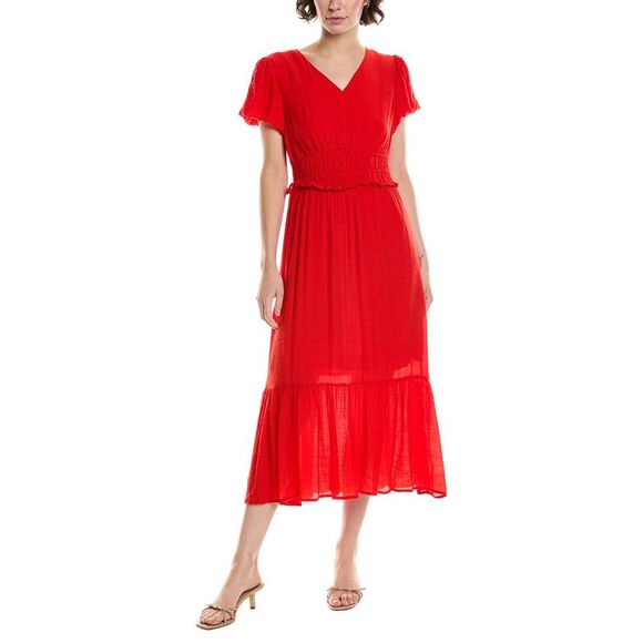 Nanette Nanette Lepore Womens  Midi Dress, Red - Picture 1 of 3